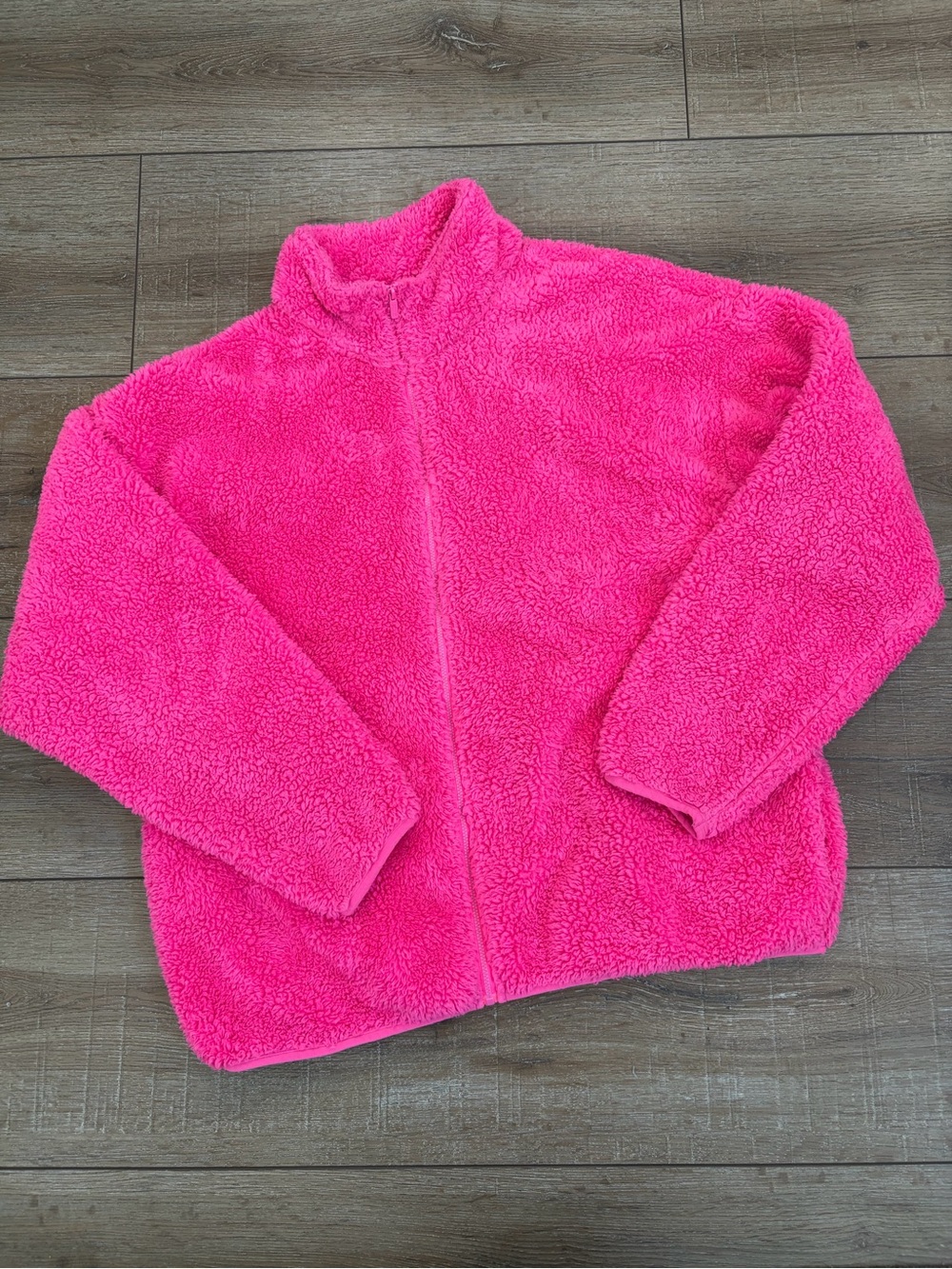 Victoria’s Secret PINK Hot Pink Sherpa Fleece Full Zip Jacket XL
